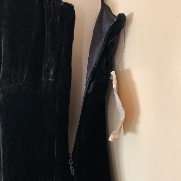 Tahari crushed black crushed velvet cocktail dress size 2 - Picture 9 of 10